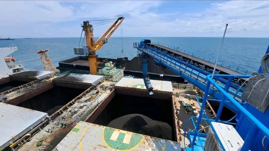 Bulk cargo transshipment operation